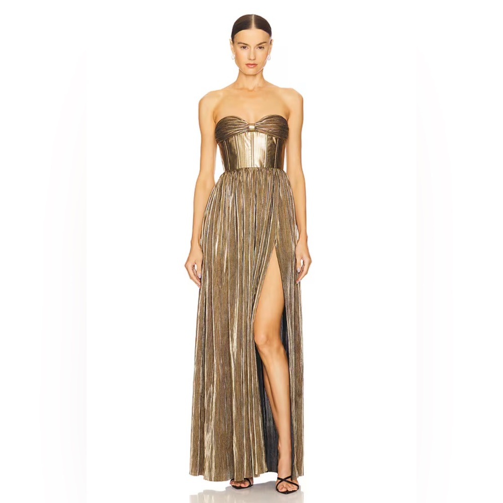 Bronx and Banco Florence Strapless Gown in Gold M